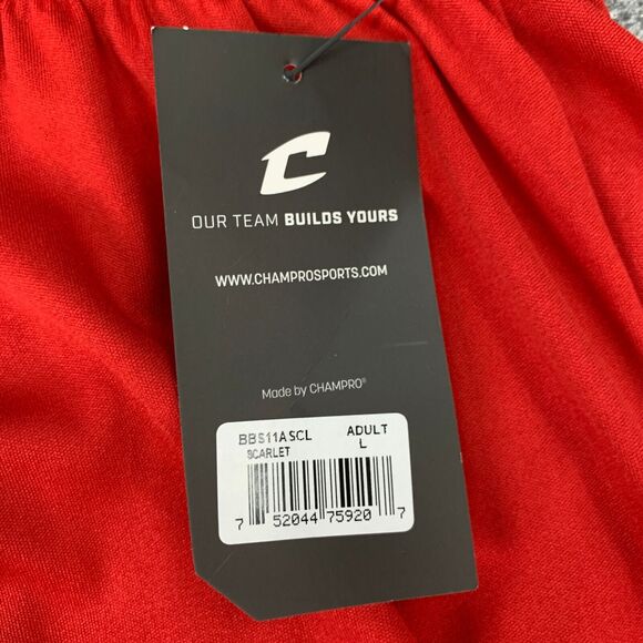 Champro Basketball Shorts Mens L Large Red Pull On Moisture Wicking Performance - Picture 5 of 13